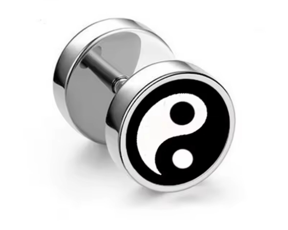 Mary Kay Ctg - Aretes circular ying-yang plateado